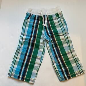 Baby Boden Blue & Green Plaid Pants